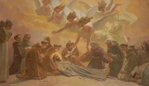 Slika: Domenico Bruschi, Transitus sv. Frančiška, Kapela transitusa, Bazilika Marije Angelske, Assisi, 1889